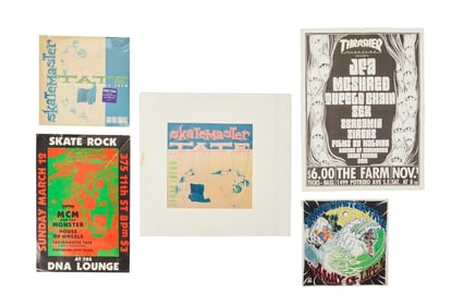 Skatemaster Tate | Concert Posters and Record Album with Original Cover Art Collage