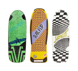 Three Vintage Skateboard Decks