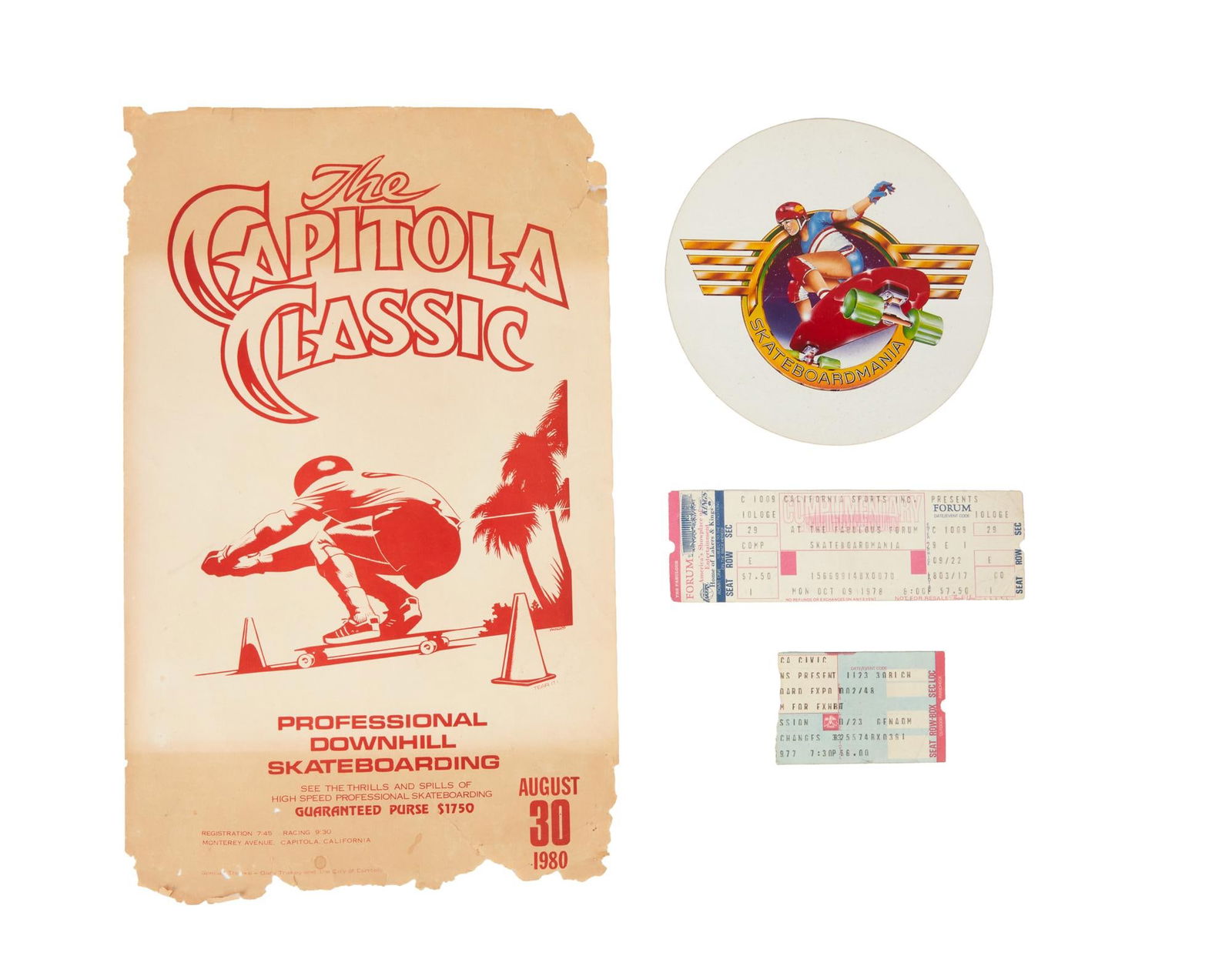 Vintage 1980 "Capitola Classic" Poster and Skateboard Mania Ephemera (1 of 2)