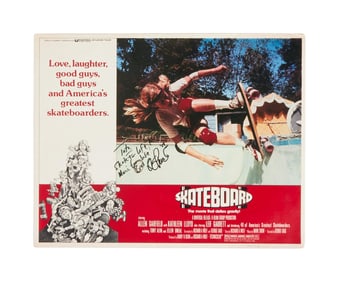 Stacey Peralta | Signed "Skateboard" Lobby Card with Other Skateboarding Film Ephemera