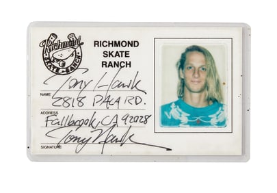 Tony Hawk | Richmond Skate Ranch ID Card