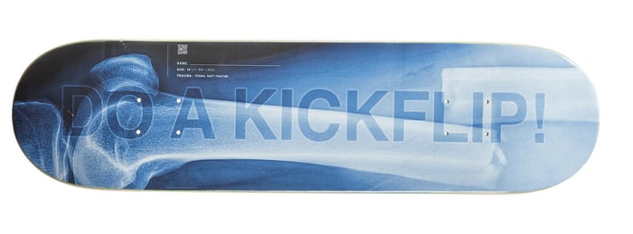 Tony Hawk | "Do A Kickflip!" Limited-Edition Broken Femur X-Ray Skateboard Deck
