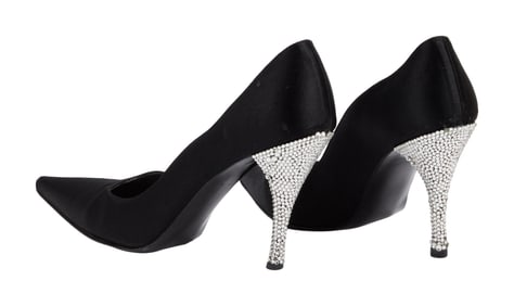 Joan Rivers | Stage-Worn Silver-Tone Rhinestone Heels (A)