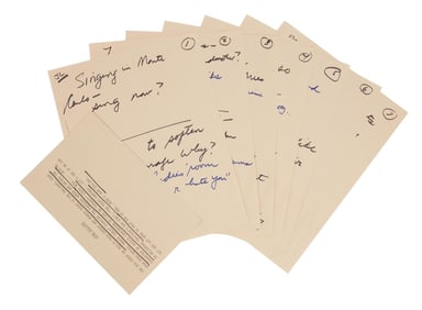 Joan Rivers | Handwritten "The Late Show" Joan Collins Interview Notes