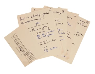 Joan Rivers | Handwritten "The Late Show" Barron Christian de Massy Interview Notes