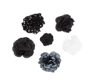 Joan Rivers | Black and White Flower Brooches