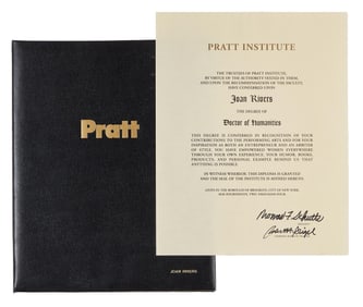 Joan Rivers | 2004 Pratt Institute Doctorate Document in Personalized Folder