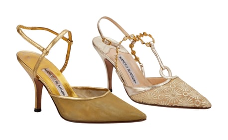 Joan Rivers | Two Pairs of Gold Manolo Blahnik Heels