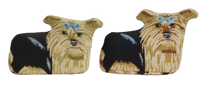 Joan Rivers | A Pair of Yorkie Needlepoint Door Stops