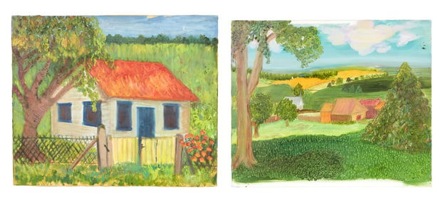 Joan Rivers | Two Landscape Paintings by Rivers, One Signed