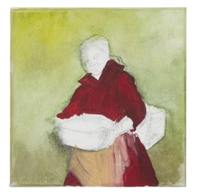 Joan Rivers | Woman with a Serving Dish Painting by Rivers