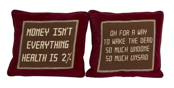 Joan Rivers | Two Needlepoint Pillows