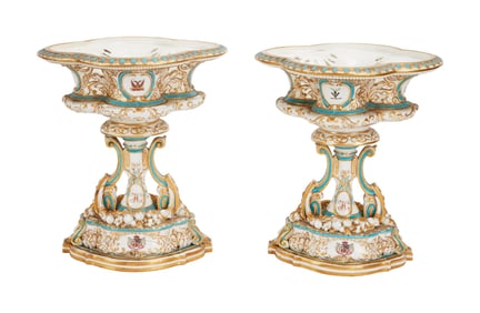 Joan Rivers | A Pair of Dresden Style Porcelain Compote Centerpieces