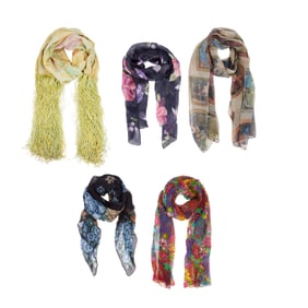 Joan Rivers | Circa 1990s-2000s Colorful Floral Print Scarves