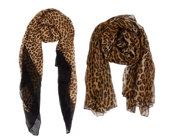 Joan Rivers | Circa 1990s-2000s Leopard-Print Silk Scarves