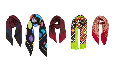 Joan Rivers | Circa 1990s-2000s Colorfully-Patterned Silk Scarves
