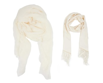 Joan Rivers | Circa 1990s-2000s Beige Silk Scarves