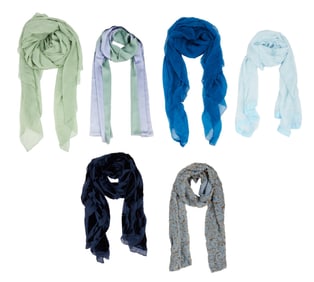 Joan Rivers | Circa 1990s-2000s Blue or Green Silk Scarves