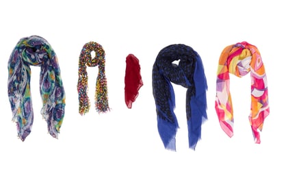 Joan Rivers | Circa 1990s-2000s Colorful Patterned Silk Scarves