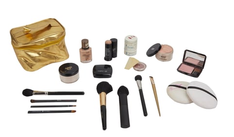 Joan Rivers | Gold Pleather Case with Make-Up