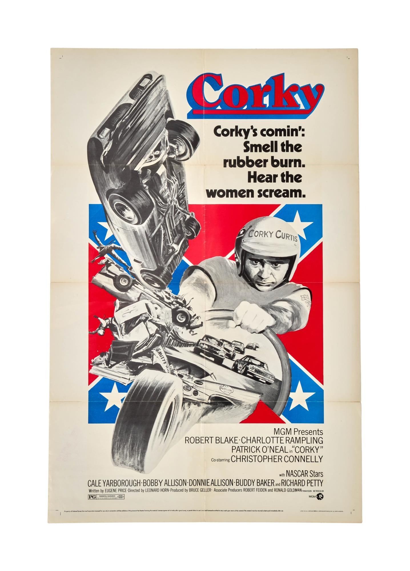Corky | One Sheet Poster: An original one sheet poster related to the theatrical release of the film Corky (Metro-Goldwyn-Meyer, 1972) starring Robert Blake. This poster is folded. Each: 11 x 14 inches