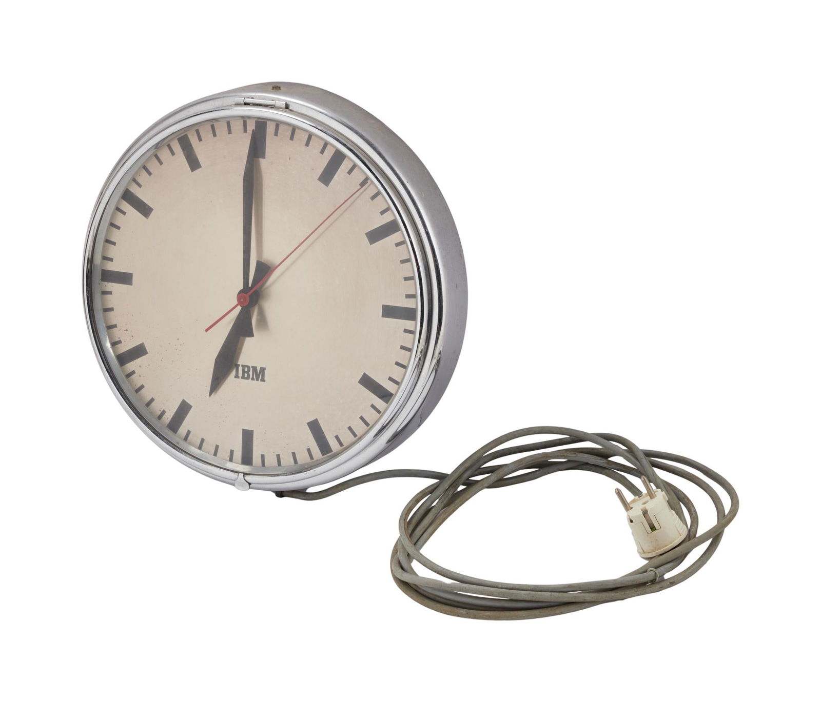 Florian Schneider | Metal IBM Clock: A metal IBM clock, from the personal collection of Kraftwerk founding member Florian Schneider. Inner Diameter: 12.5 inches PROVENANCE From the Estate of Florian Schneider