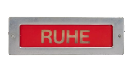 Florian Schneider | "Ruhe" Electric Kling Klang Recording Studio Sign