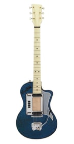 Florian Schneider | Hagstrom De Luxe Electric Guitar, Blue Sparkle and White Pearloid