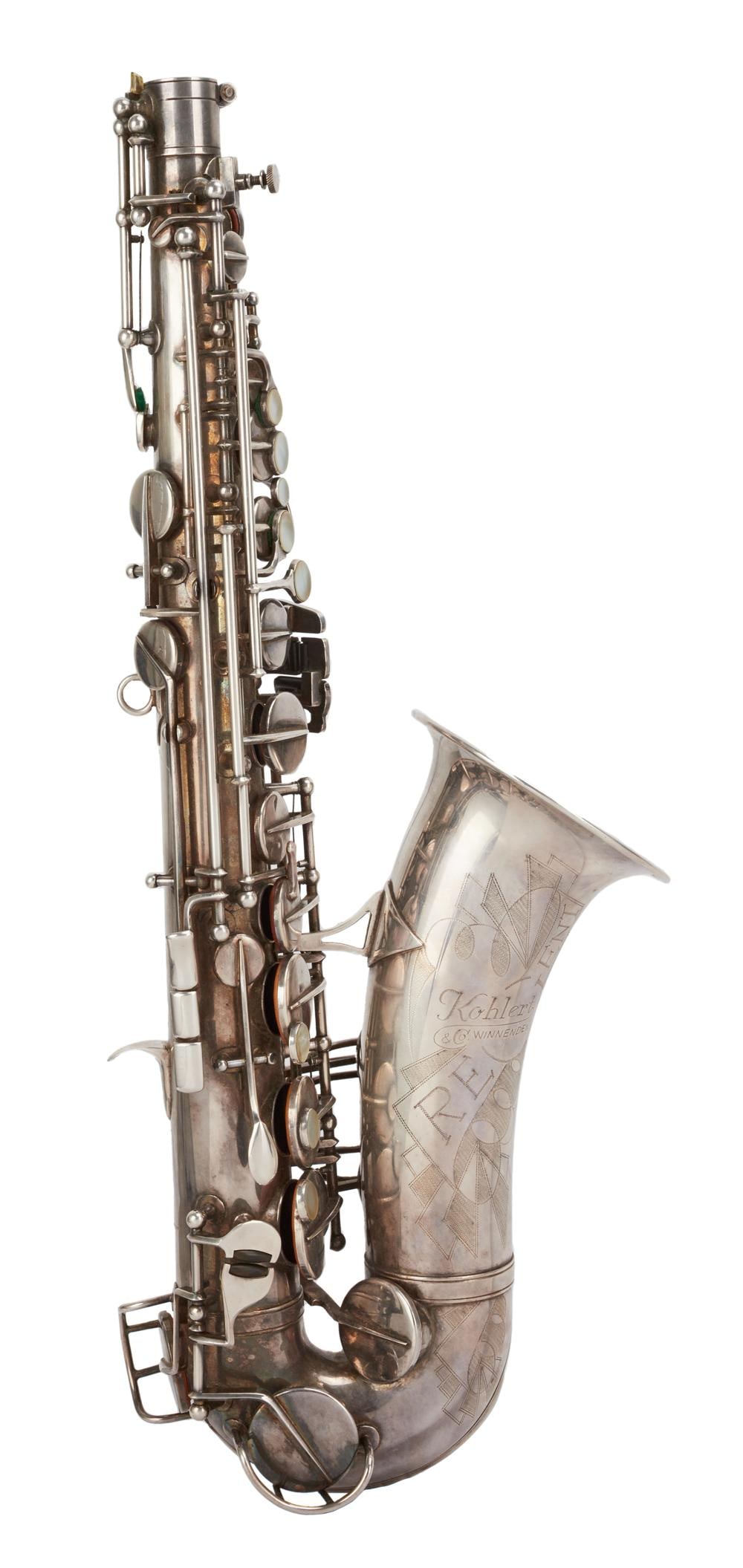 Florian Schneider | 1955 Kohlert Winnenden Alto Saxophone: A 1955 Kohlert alto saxophone (serial number: 21257), from the wind and brass collection of Kraftwerk multi-instrumentalist, Florian Schneider. Made at the post-war Kohlert workshop in Winnenden.