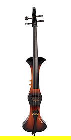 Florian Schneider | Martinez Branded Electric Cello, Sunburst: A Martinez branded electric cello in sunburst finish. From the personal collection and studio of Florian Schneider of Kraftwerk, this electric cello features four strings, a rosewood bridge, maple con
