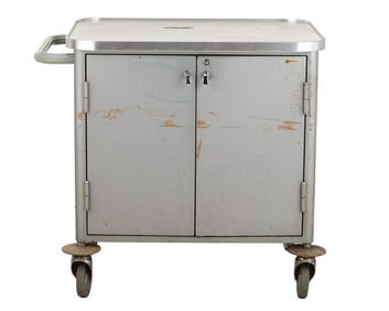 Florian Schneider | Vintage Metal Maquet Cabinet with Audio Equipment Stored Inside