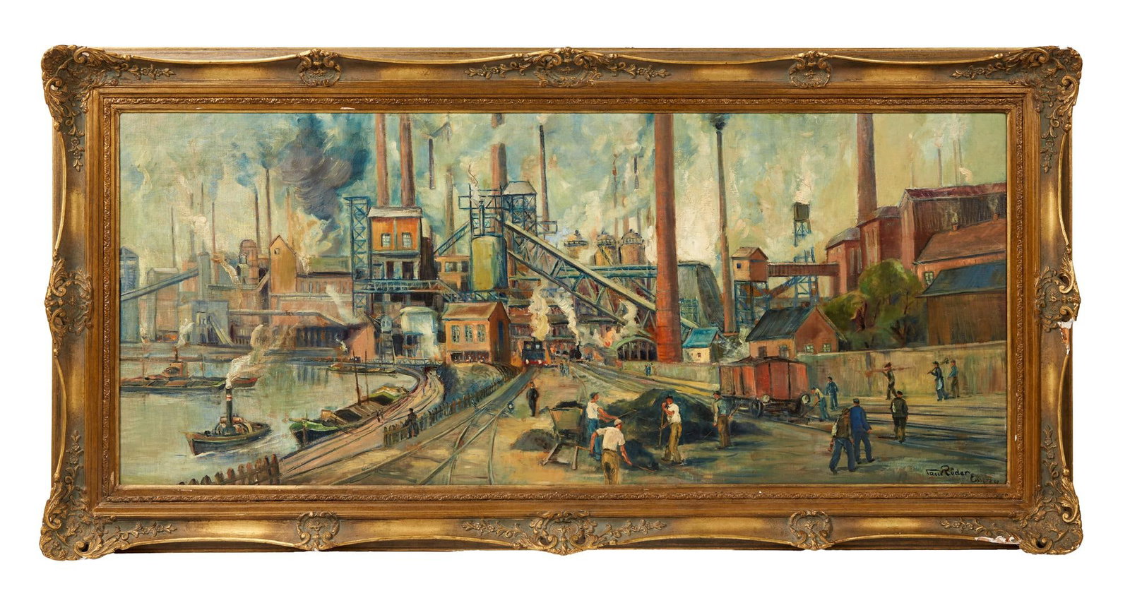 Florian Schneider | Paul Roder Industrial Scene Oil Painting (1 of 3)