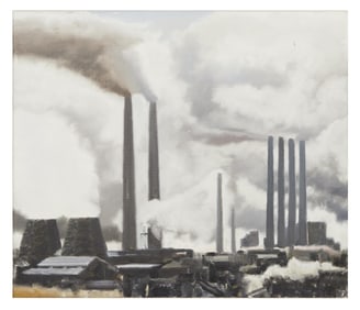 Florian Schneider | Industrial Scene Oil Painting