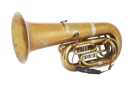 Florian Schneider | 1970s-1980s B&S Weltklang Kaiser Tuba with Polaroid Photo