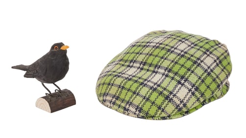 Florian Schneider | 2017 "The Heritage Post" Magazine-Worn Cap and Bird Figurine with Magazine