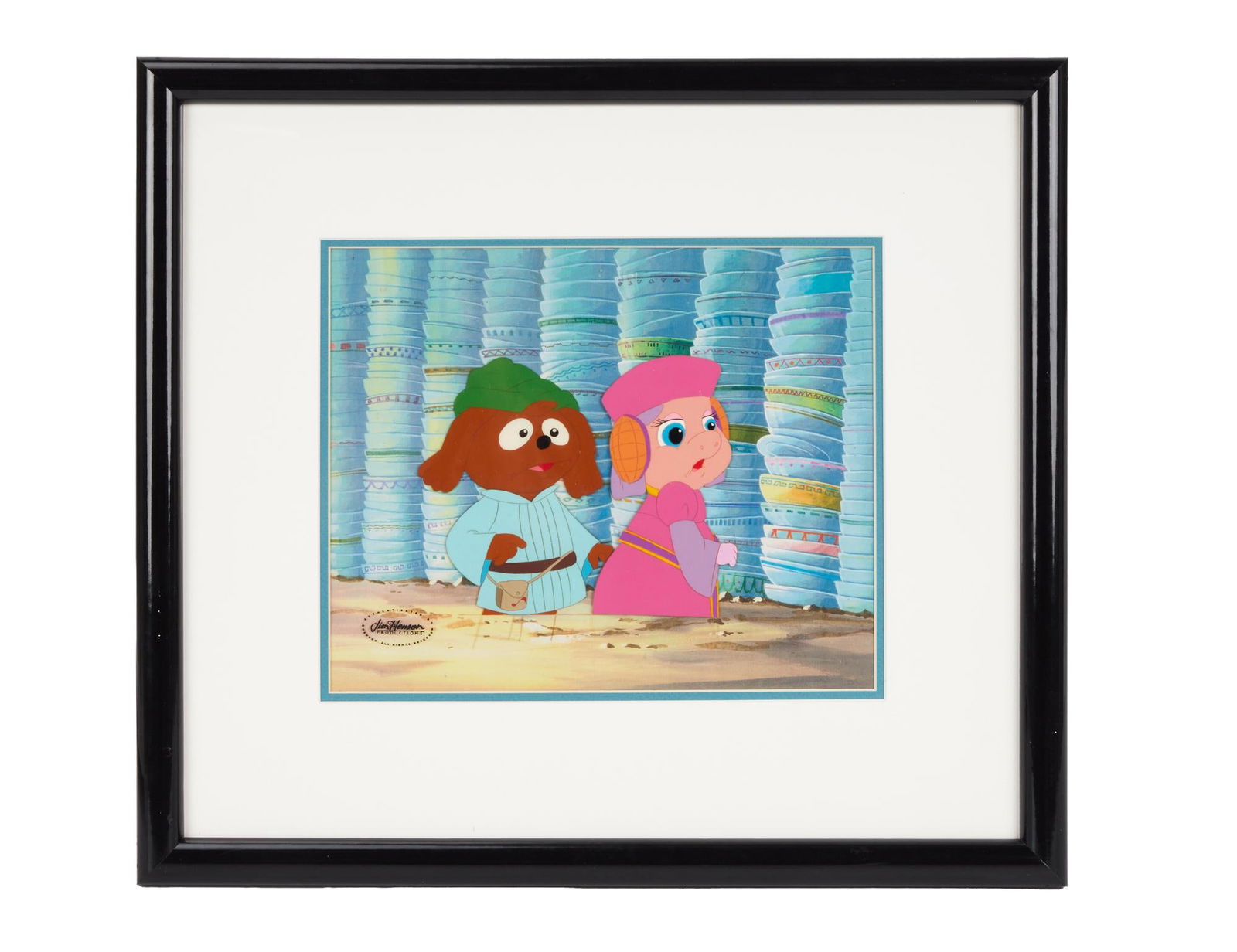 Muppet Babies | "The Adventures of Kermo Polo" Framed Animation Cel: An original production animation cel from the season six episode "The Adventures of Kermo Polo" of the television series Muppet Babies (CBS, 1984 - 1991). The animation cel features Ba