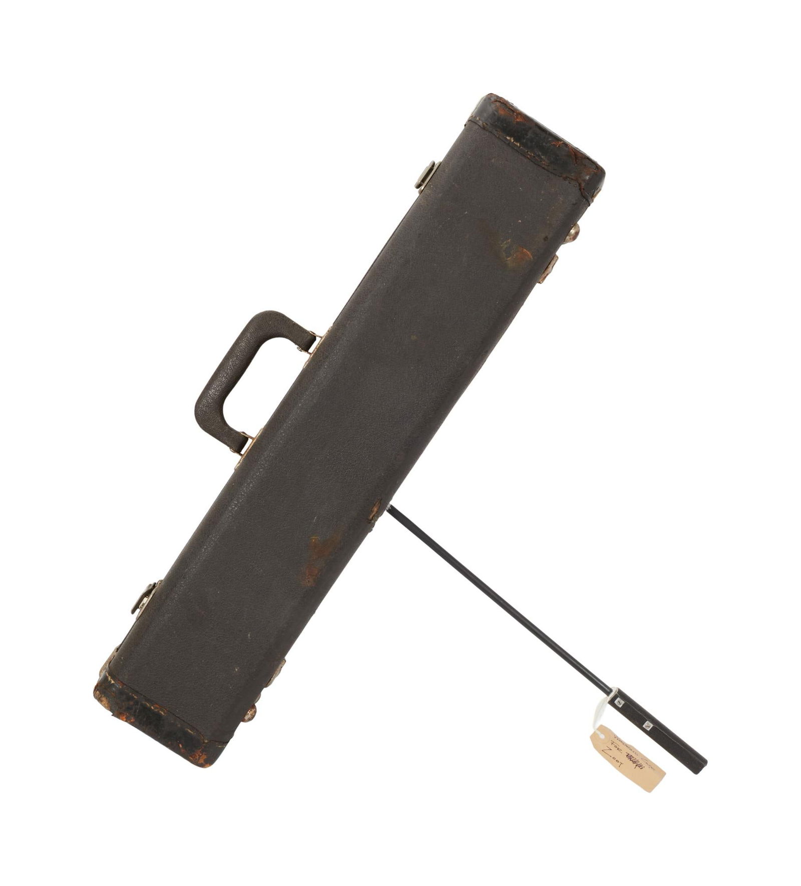 Muppets from Space | Zoot - Rodded Woodwind Case: An original rodded woodwind case used by Zoot (performed by Dave Goelz) in the production of the film Muppets from Space (Columbia Pictures, 1999). The prop is composed of a hardshell case wrapp