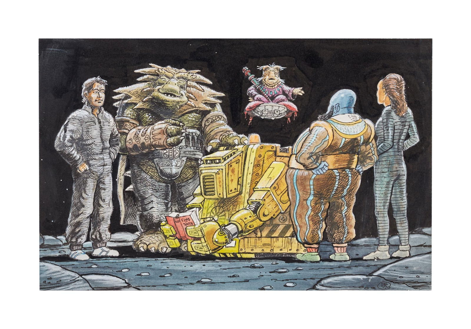 Farscape | Original Concept Artwork (A): Four pieces of original concept art from the science-fiction television series Farscape (Sci-Fi Channel, 1999 - 2003) by Jamie Courtier and others. Artworks include a fully rendered gouache and marker