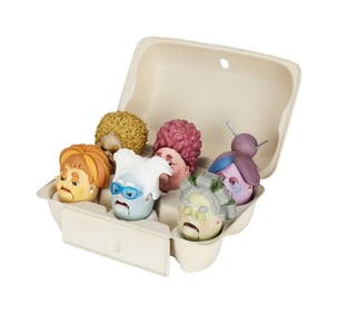 Duff's Happy Fun Bake Time | Half Dozen Grandma Egg Puppets in Egg Carton