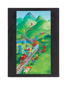 Caroll Spinney | "Fun with Numbers" Original Painting featuring Sesame Street Characters