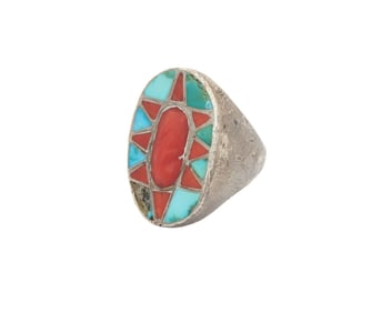 Elvis Presley | Turquoise, Coral, and Silver Ring Gifted by Fan