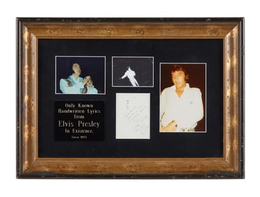 Elvis Presley | Handwritten "Come Rain or Come Shine" Lyrics Display