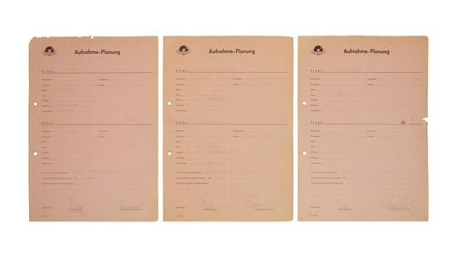The Beatles | German Tony Sheridan and the Beat Brothers and The Beatles Polydor Recording Sheets