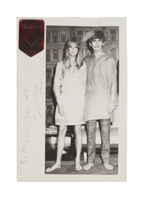 George Harrison | 1968 Used Guitar Plectrum (Pick) and Signed Photo