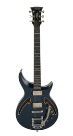 Mark Lindsay | Jarrell JZH-1 Semi-Hollowbody Electric Guitar, Transparent Blue with Photo