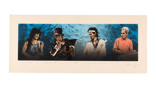 Ronnie Wood | 1997 Signed and Inscribed "Voodoo Lounge" Rolling Stones Print