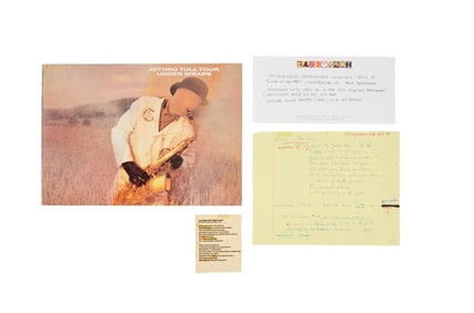 Jethro Tull | Ian Anderson Handwritten "Living in the Past" Lyrics Corrections with 1984 Tour