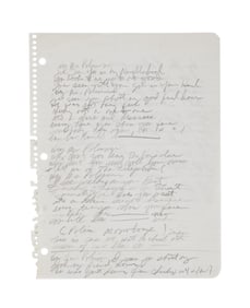 Rick James | Handwritten "Mr. Policeman" and "Don't Give Up on Love" Lyrics