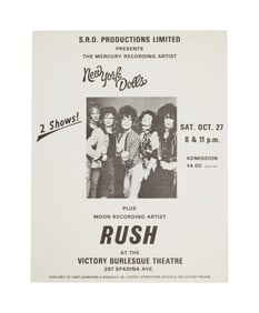 Rush | 1973 New York Dolls Flyer