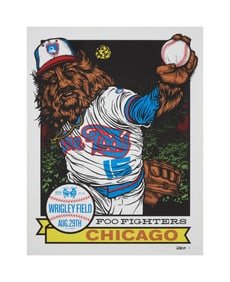 Foo Fighters | 2015 Artist Signed Original Ames Bros Wrigley Field Chicago Concert Poster
